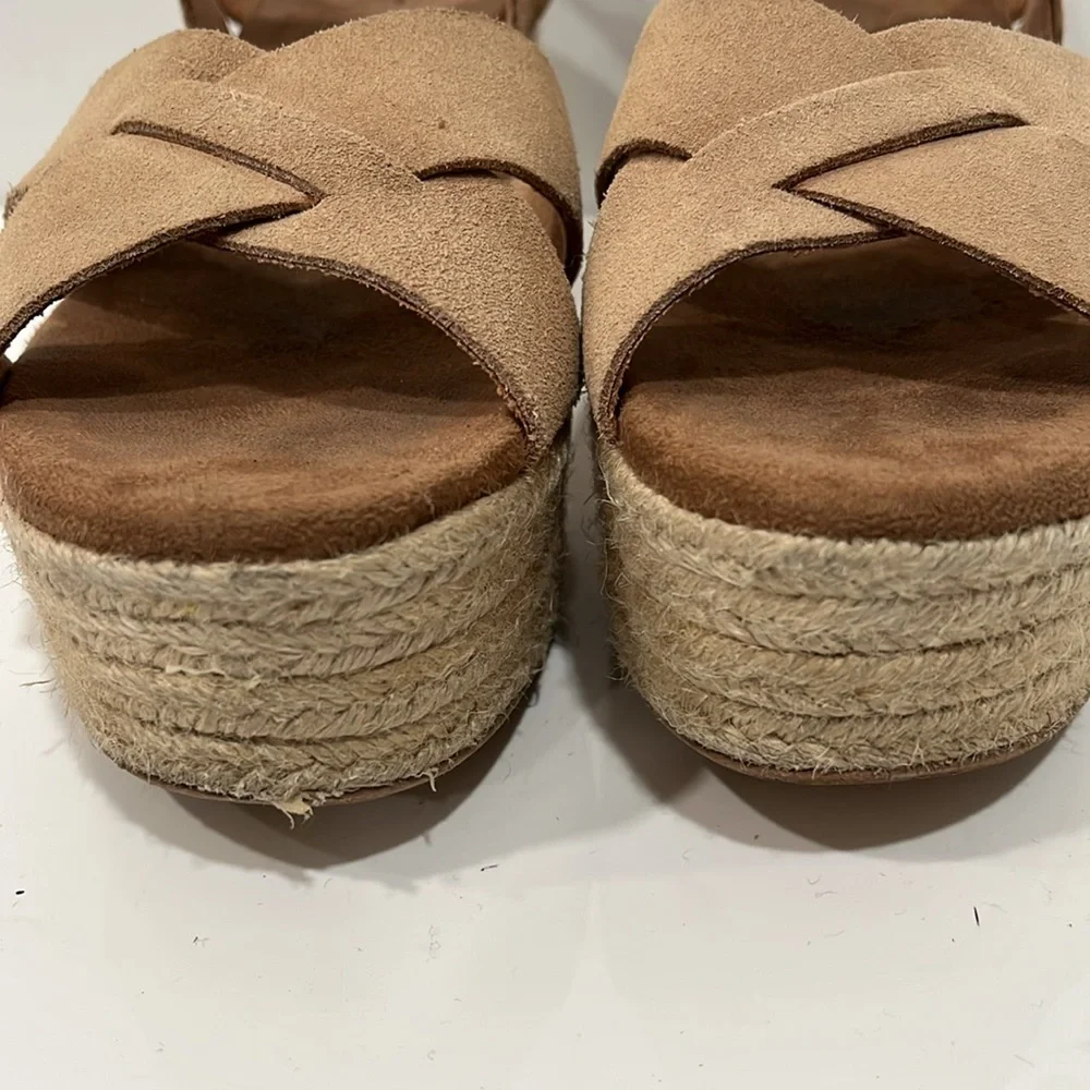 Toms Tan‎ Platform Shoes with Crisscross Straps